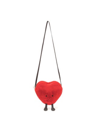 Amuseables Heart Bag 15cm – Soft Plush Red Heart Crossbody Bag with Smiling Face for Kids, Gifts & Everyday Use - view 2